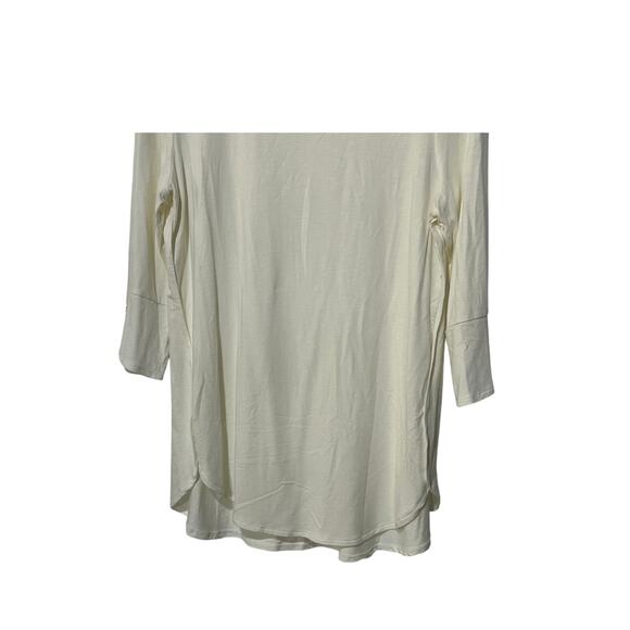 Chico's Zenergy Envelope Hem Tunic Top 3/4 Sleeves 2 Women's 12/14 White/Ivory - Picture 5 of 11